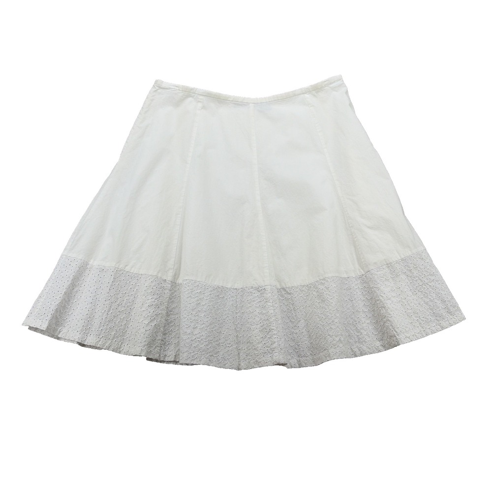 Curvy Plus size 100% cotton Apostrophe white boho/paraie/ Flare Skirt Size W18
